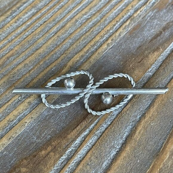 Vintage Forstner Sterling Silver Signed Abstract Rope Swirl Bar Pin Brooch 3.8g - Picture 4 of 6